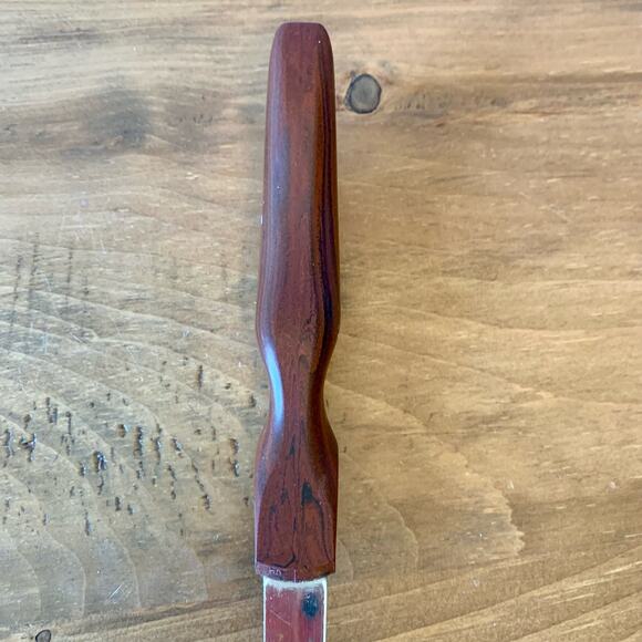 Cutco No 13 Slotted Serving Spoon Stainless Marbled Brown Handle Vintage USA - Picture 7 of 7